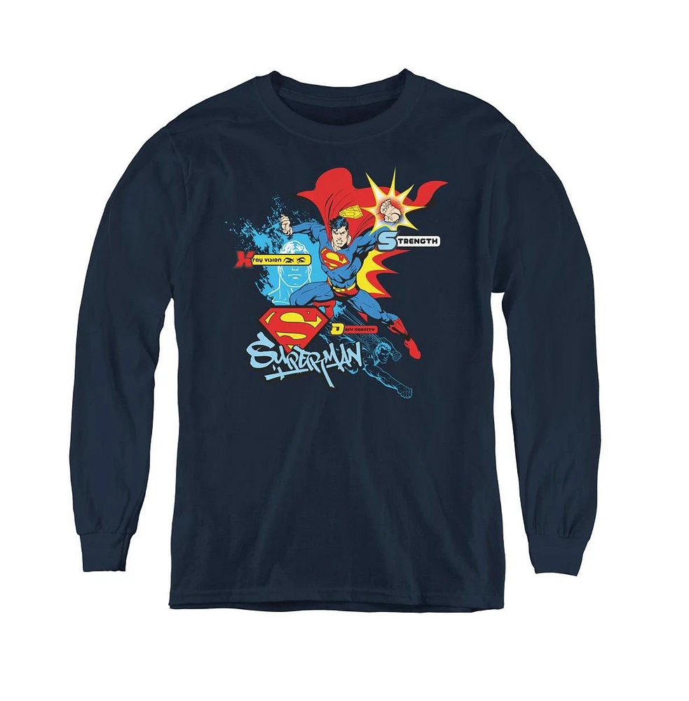 Superman Boys Youth Abilities Long Sleeve Sweatshirts