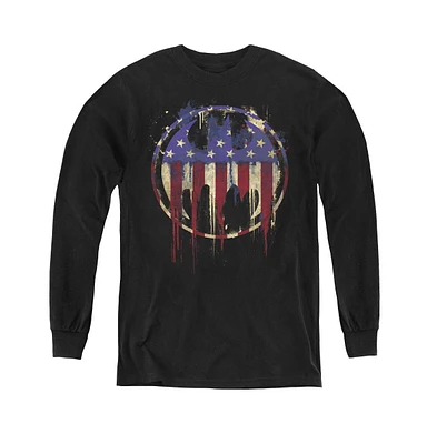 Batman Boys Youth Bleeding Signal Long Sleeve Sweatshirts