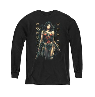 Wonder Woman Boys Movie Youth Armed And Dangerous Long Sleeve Sweatshirts