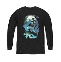 Batman Boys Youth Glow Of The Moon Long Sleeve Sweatshirts