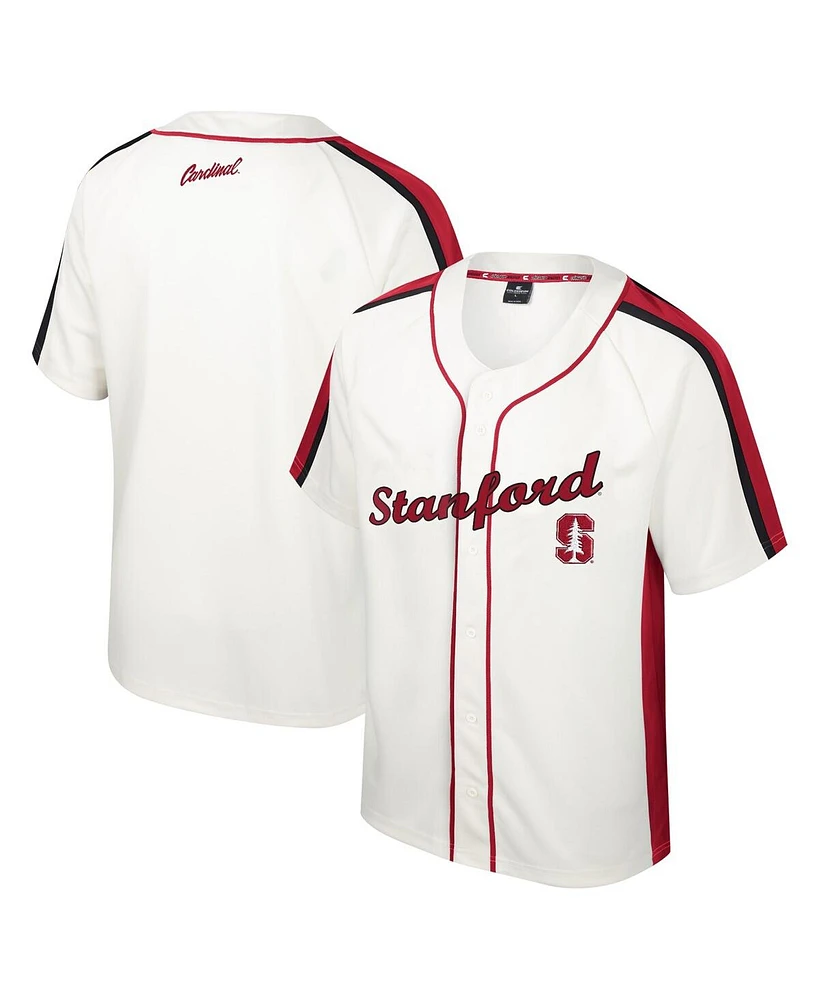 Colosseum Men's Cream Stanford Cardinal Ruth Button-Up Baseball Jersey