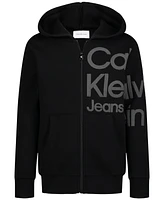 Calvin Klein Big Boys Fashion Logo Fleece Zip Hoodie