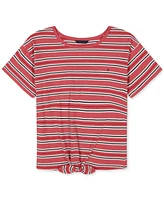 Tommy Hilfiger Toddler Girls Striped Tie-Front T-Shirt