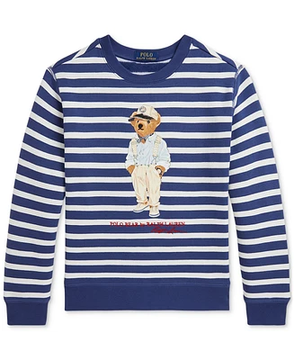 Polo Ralph Lauren Big Boys Striped Bear Fleece Sweatshirt