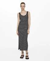 Mango Women's Cut-Out Striped Dress