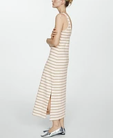 Mango Women's Cut-Out Striped Dress