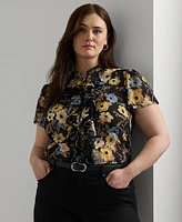 Lauren Ralph Lauren Plus Size Flutter-Sleeve Top