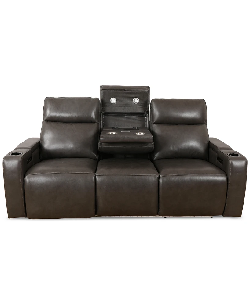 Greymel 84" Zero Gravity Leather Sofa with Power Headrests, Created for Macy's