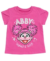 Sesame Street Baby Girls Abby Cadabby T-Shirt Tulle Mesh Skirt and Scrunchie 3 Piece Outfit Purple / Blue