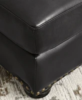 Abbyson Living Arther 26" Leather Traditional Ottoman