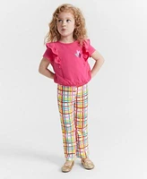 Epic Threads Toddler Girls Heart Ruffle T Shirt Plaid Kick Flare Pants Created For Macys