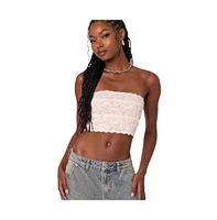 Edikted Women's Nadine Lace Tube Top - Light