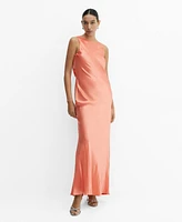 Mango Women's Open-Back Satin-Effect Dress