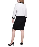 Ny Collection Missy 3/4 Sleeve Textured Knit 2 Piece Dress Set