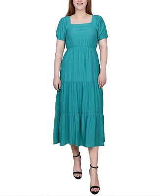 Ny Collection Missy Short Sleeve Tiered Midi Dress