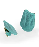 Robert Lee Morris Soho Turquoise Patina Textured Petal Clip-on Earrings