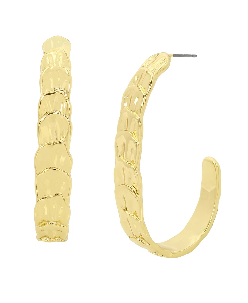 Robert Lee Morris Soho Gold Layered Petal Hoop Earrings