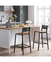 Bar Stools,set Of 2 Bar Chairs,tall Bar Stools With Backrest