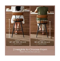 Swivel Counter Stools with Synthetic Leather Backs, Set of 2