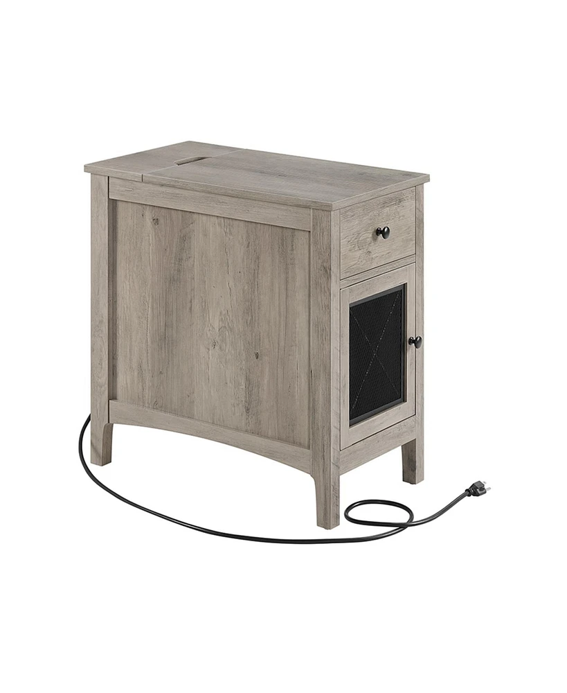 Slickblue End Table With Usb Ports And Outlets