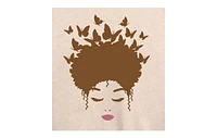 Hybrid Apparel Trendy Plus Butterfly Afro Hair Graphic Pullover