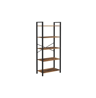 Slickblue 5-tier Bookshelf, Home Office Bookcase, Storage Rack With Steel Frame
