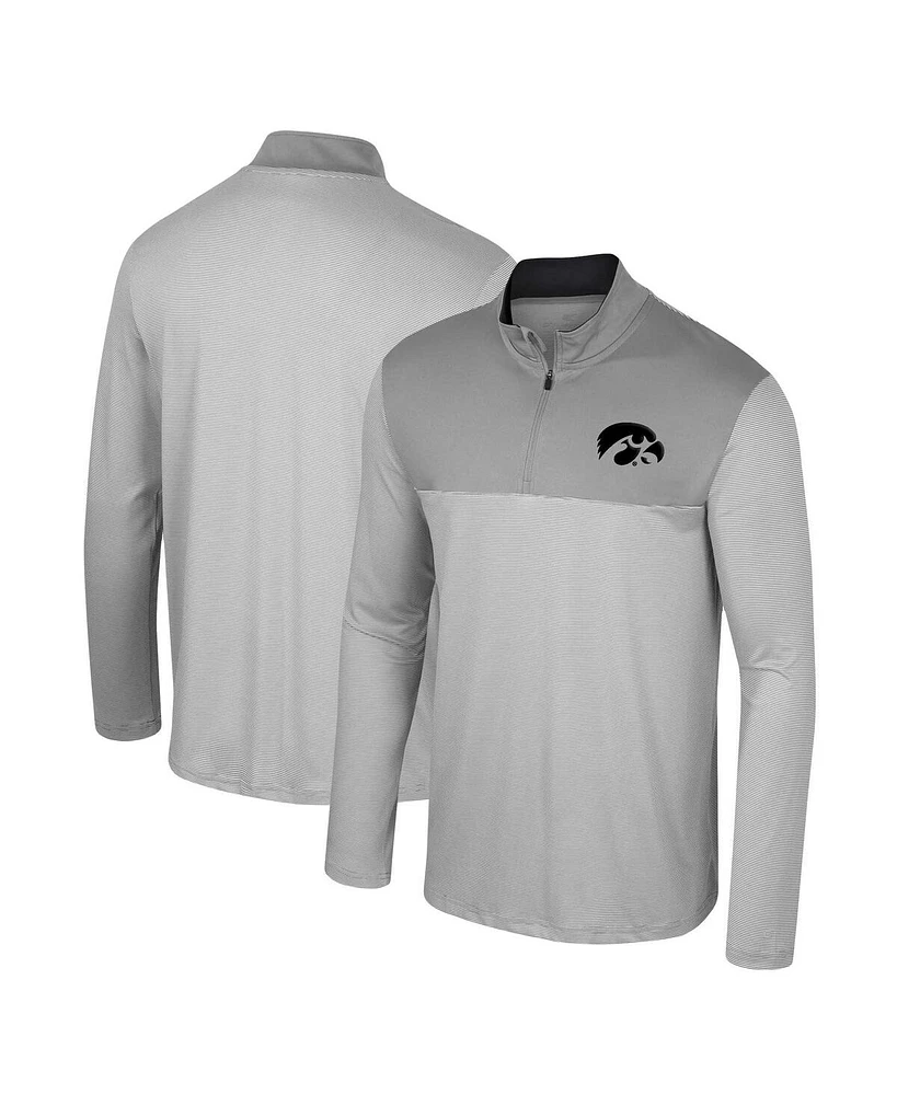 Colosseum Men's Gray Iowa Hawkeyes Tuck Quarter-Zip Top