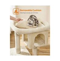 Slickblue Cat Tree With Plush Condos, Sisal-covered Scratching Posts, Furniture For Kittens