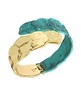 Robert Lee Morris Soho Turquoise Patina Petal Bypass Bangle Bracelet