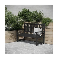 Andover Indoor/Outdoor Patio Bench/Dual-Person Loveseat With Slatted Acacia Wood Design For Use In Sunroom, Backyard, Porch, Or Garden