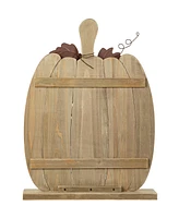 Glitzhome 27"H Fall Wood/Metal "Welcome" Pumpkin Porch Decor