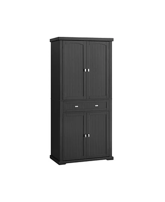 Slickblue Kitchen Pantry Cabinet, 72 Inch Freestanding Cupboard Tall Storage Cabinet With 6 Hanging Shelves