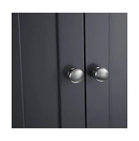 Slickblue Bathroom Floor Storage Cabinet With Double Door Adjustable Shelf