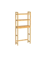 Slickblue 4-Tier Over-the-Toilet Storage Shelf in Natural Beige – Space-Saving Organizer