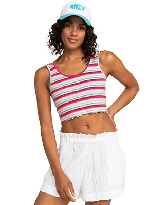 Roxy Juniors' Keep It Wavy Striped Cropped Tank