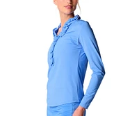 G Lifestyle Clothing Women's Long Sleeve Double Ruffle Top Flamingo XLarge