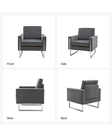 Hulala Home Elastus Modern Club Chair with Metal Legs