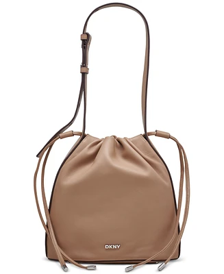 Dkny Channing Leather Drawstring Bag