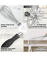 Zulay Kitchen 12-Inch Stainless Steel Whisk - Balloon Tool With Soft Silicone Handle