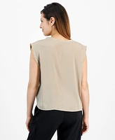 Calvin Klein Jeans Petite Sleeveless Charmeuse Tee