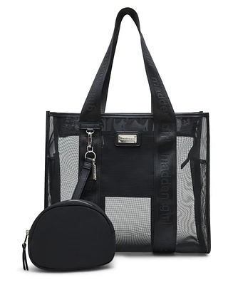 Madden Girl Poppy Mesh Tote with Nylon Pouch
