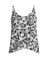 Lands' End Plus V-Neck Tulip Hem Tankini Swimsuit Top