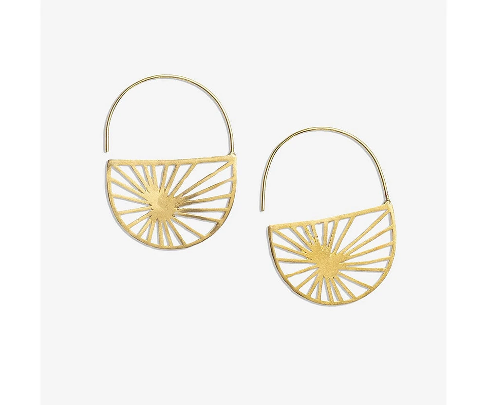 Ink + Alloy Maggie Sunburst Hoop Earrings Brass Wholesale