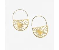 Ink + Alloy Maggie Sunburst Hoop Earrings Brass Wholesale