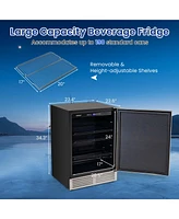 24" Beverage Refrigerator with Removable Shelves & Adjustable Temperature Cooler