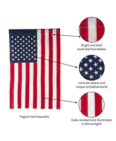 Evergreen American Flag Garden Applique Embroidered Flag 12.5 x 18 Inches Indoor Outdoor Decor