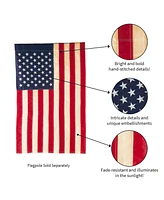 Evergreen Patriotic American Flag Tea Stained Garden Applique Flag 12.5 x 18 Inches Indoor Outdoor Decor