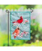 Evergreen Angels are Near Garden Linen Flag- 12.5 x 18 Inches Outdoor Decor for Homes and Gardens