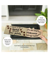 Evergreen A House is Not a Home Without Paw Prints Burlap Sassafras Indoor Outdoor Switch Doormat1'10"x10"Brown