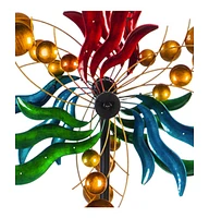 Evergreen 84" Wind Powered Lighted Wind Spinner, Circles & Waves